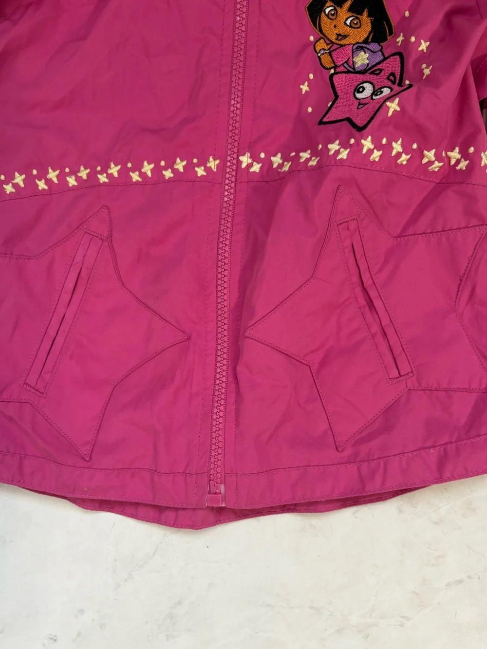 Vintage 2T Y2K Nick Jr. 2004 Dora The Explorer Pink Embroidered Jacket Nostalgia